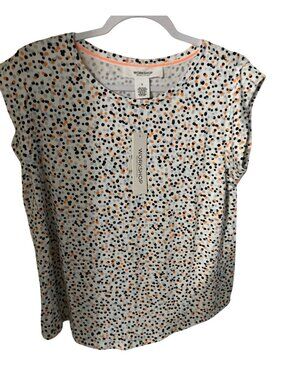 Womens Workshop Republic Clothing Tee Shirt  with Pastel Dots Small NWT